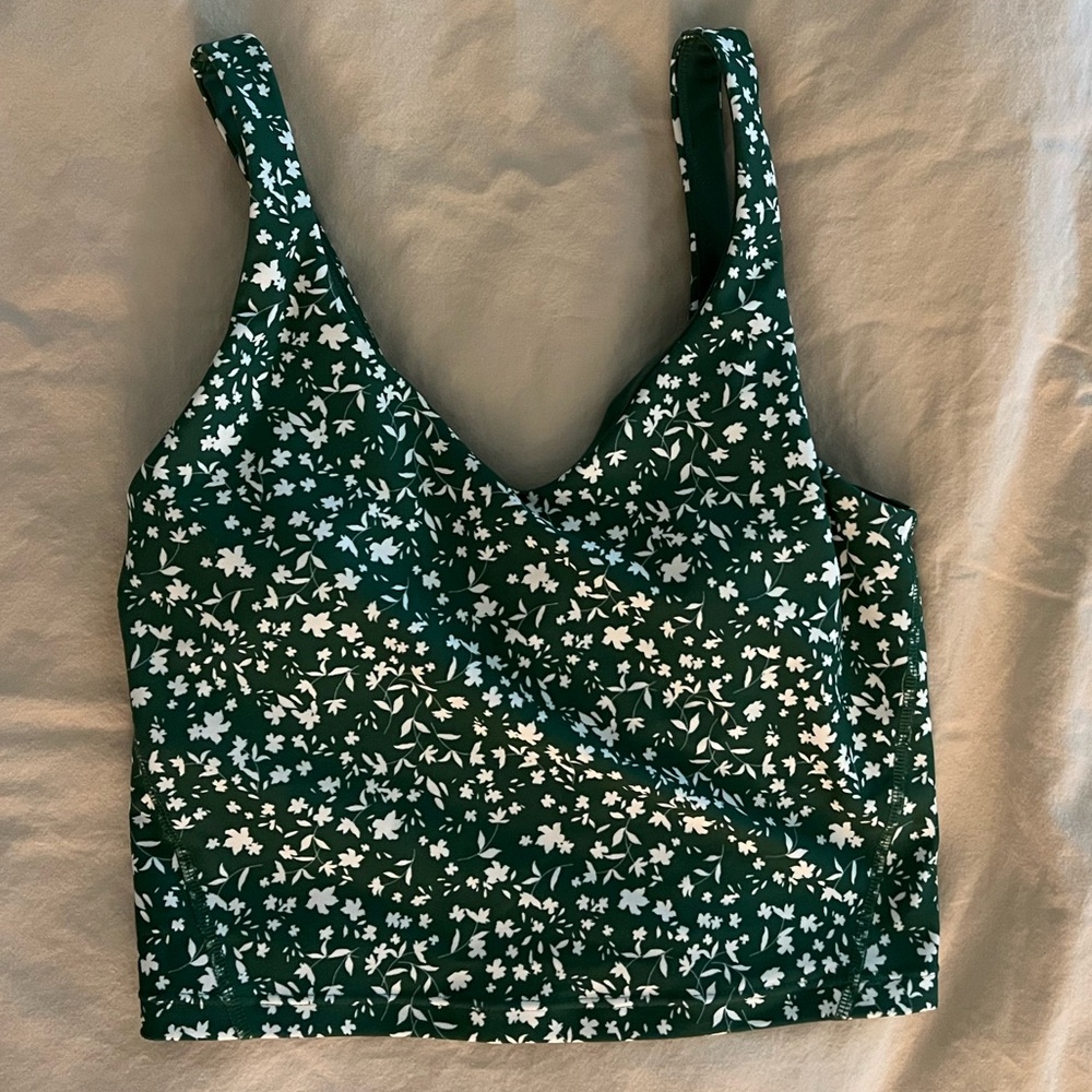 Old Navy Active green floral swim top